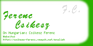 ferenc csikesz business card